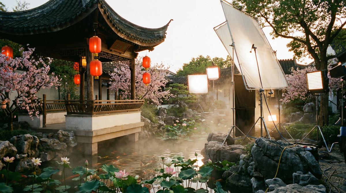 国产主播传媒古风园林传媒拍摄东方美学影视创作